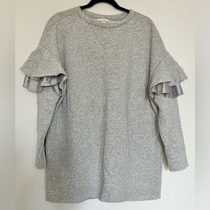 H&M Grey Ruffled Sweater- Medium